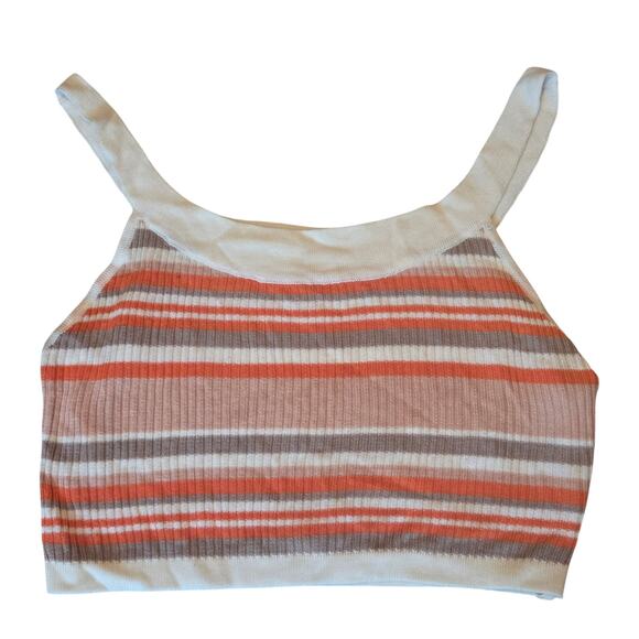 L'AGENCE Crop Tank Orange Tan Cream Size Small - Picture 1 of 4